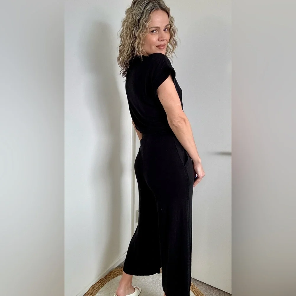 Splendid Active Surplice Jumpsuit Black - Picture 6 of 8